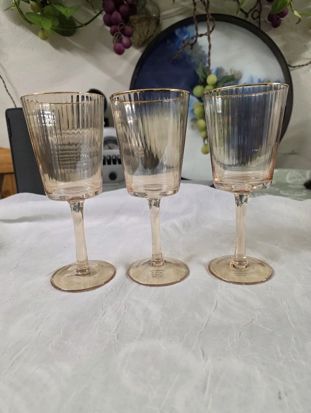 Anthropologie Rochelle Wine Glasses, Set of 3